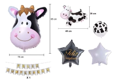 Set Deco Feliz Cumple Globos Vaca Manchas Vaca Y Banderin - comprar online
