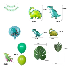 Set Globos Dinosaurios Gigantes Banderin Cumple Numero DINO7890 en internet
