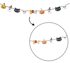 Guirnalda Halloween Calabaza Fantasma Gato Murcielago - comprar online