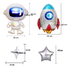 Set Globos Feliz Cumple Espacial Astronauta Cohete Cortina - comprar online