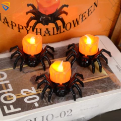 Velas Araña Con Vela Naranja Luminosas Luz Led Halloween en internet