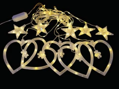 Guirnalda Led Navidad Luminosa Cortina Corazon Estrellas - comprar online