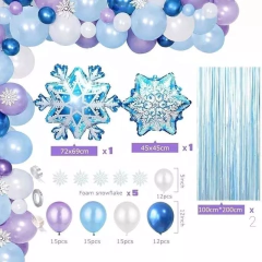 Combo Frozen Globos Copos De Nieve Cortina Numero Celeste en internet