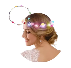 Vincha Flores Hippie Led Tiara Corona Luminosa Destacate en internet