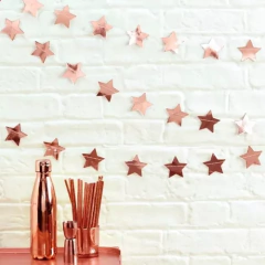 Imagen de Guirnalda Estrellas Rosa Gold Dorada Deco Cumple Cotillon