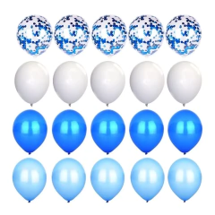 Set Feliz Cumpleaños Azul Plateado Estrella Confeti Borlas en internet