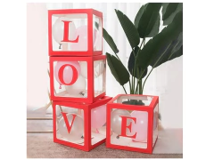 Set Cubos Letras Love San Valentin Aniversario Cajas Roja - Cotillon Eli
