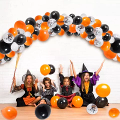 Arco Globos Decoracion Halloween Naranja Negro Confetti en internet