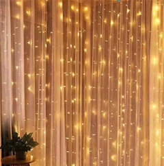 Cortinas Luminosas Led Luz Fria o Calida Lluvia Navidad 3x2mts