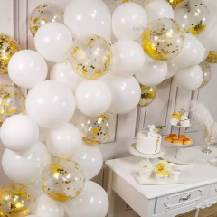 Arco Organico Globos Blancos Y Confetti Bodas 15 Años Cumple en internet