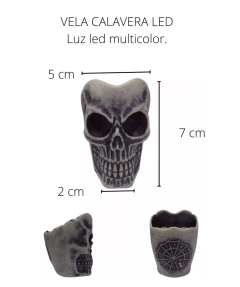 Vela Led Luminosa Calavera Halloween Craneo en internet