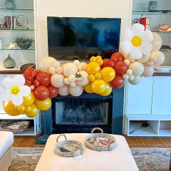 Arco Globos Primavera Margarita Flores Rosa Mostaza Boho en internet