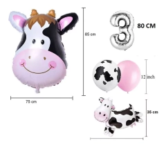 Set Globos Vaca 85 Cm Y Con Manchas De Vaca Globo Numero Vaca4390 - Cotillon Eli