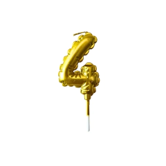 Imagen de Vela Numero Forma de Globito Dorada