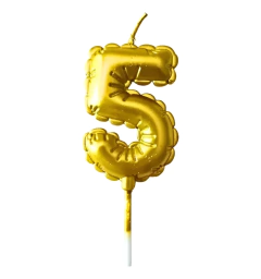 Vela Numero Forma de Globito Dorada - tienda online