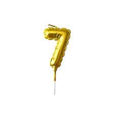 Imagen de Vela Numero Forma de Globito Dorada