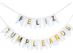Banderin Guirnalda Feliz Cumpleaños En Casa Cotillon - Cotillon Eli