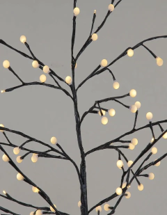 Arbolito Luminoso Led Arbol Navidad Deco Luz Calida Negro - Cotillon Eli