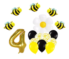 Combo Globos Abejitas Abeja Flor Margarita Primavera