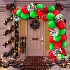 Arco Decorativo Globos Navidad Rojo Verde Confetti - Cotillon Eli