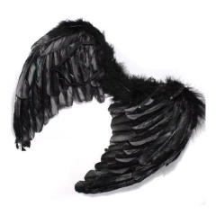 Alas De Angel Negras Con Plumas Ideal Disfraz Grandes - Cotillon Eli