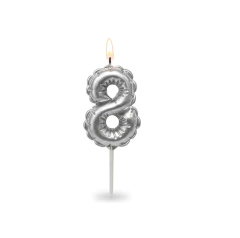 Vela Numero Forma de Globito Plateada - tienda online