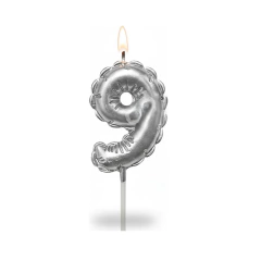 Vela Numero Forma de Globito Plateada - comprar online