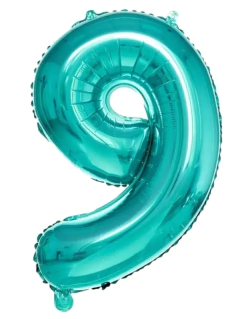 Globo Numero Turquesa 80cm - Cotillon Eli