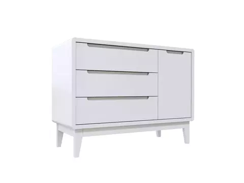 Cômoda Bo com porta (cores) (Branco/pés brancos)