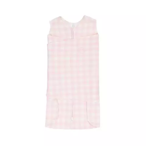 Saco de Dormir Swaddle em Algodão Vichy Rosa (RN - 0 a 3 meses)