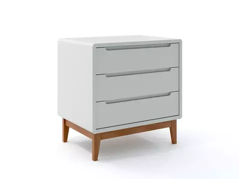 Cômoda Bo - 3 gavetas (cores) (Areia/pés jequitibá)