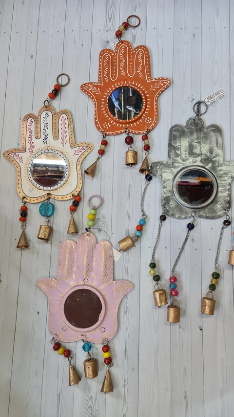 Colgante mano de Fatima con espejo