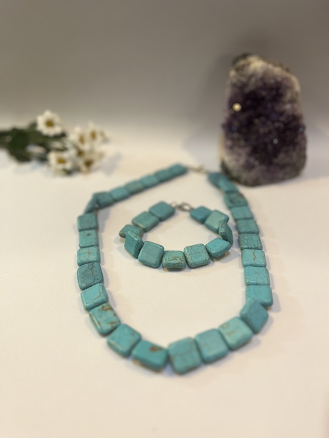 Conjunto Collar y Pulsera turquesas ( Felicidad) - comprar online