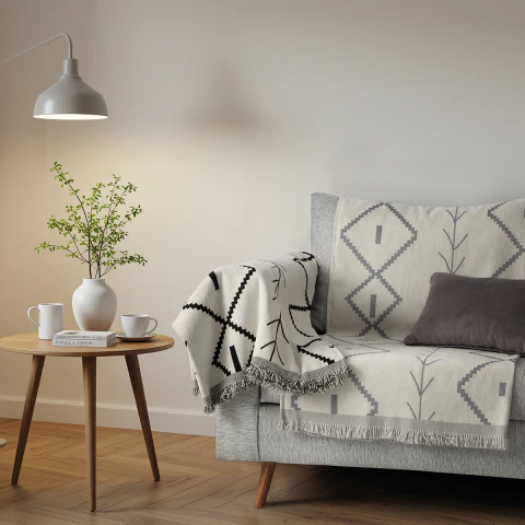 Manta de chenille jacquard
