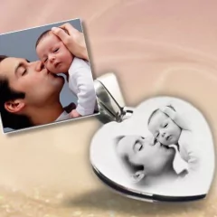 Medalla Fotograbada Corazón,cuadrado,rectangular o redonda con dedicatoria o frase - comprar online