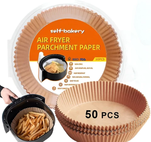 50 molde de papel para freidora de aire redondo 16cm