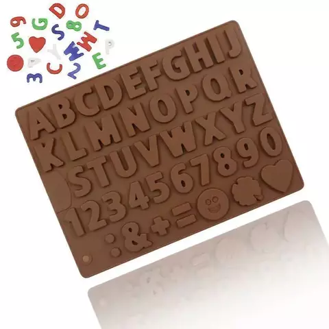 Molde de silicona abecedario + números