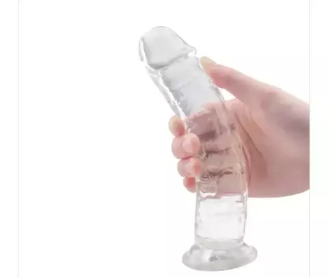 Pênis Realístico 21,5cm com Ventosa, Possui Glande e Veias Salientes