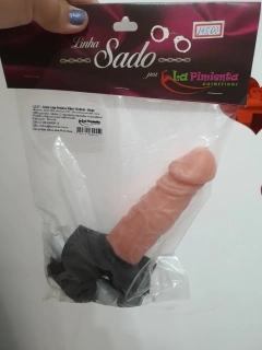 CINTA C/ PRÓTESE E VIBRO DE 15 X 4CM -beje