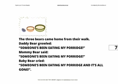A3 Cuento tamaño A3 (grande) Título "Goldilocks and the 3 bears" en internet