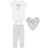 Kit Body manga curta, calça e babador- unissex