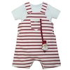 Jardineira infantil com body - papai Noel