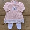 Vestido de Bebê Rendado Flor - Rosa