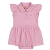 Vestido body manga curta em cotton rosa