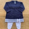 Vestido de Bebê Renda Passa Fita -Azul