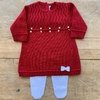 Vestido de Bebê Gotas de Cristal - Vermelho