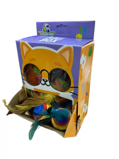 PELOTA CON PLUMAS CAJA EXHIBIDORA X 16 UNIDADES COOL09 en internet