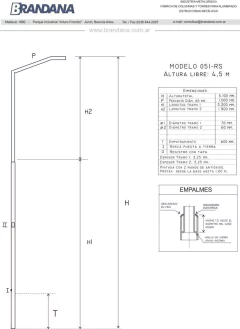 Columna recta 4,5 mts - columnasdealumbrado.com
