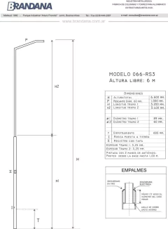 Columna con capuchón 6 m