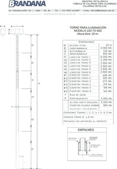 Torre para alumbrado de 20 m - tienda online